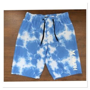 HURLEY Blue Tie-Dye Boys Swim Shorts